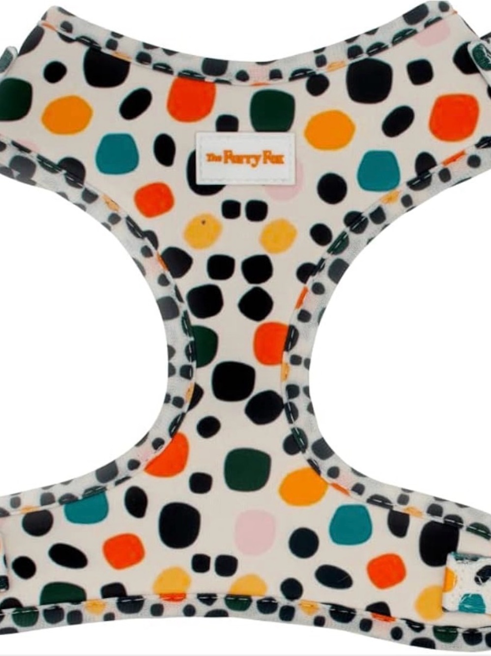 Polka Dot Small Pet Harness in White with Multi-Color Spots
